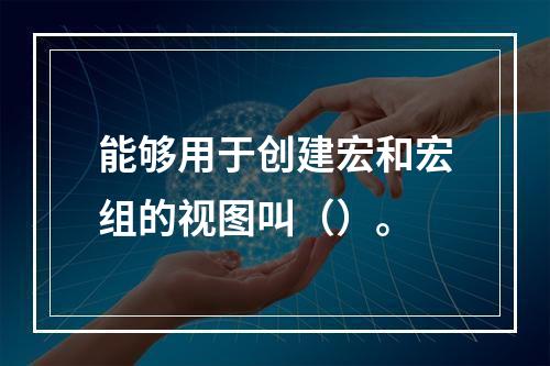 能够用于创建宏和宏组的视图叫（）。