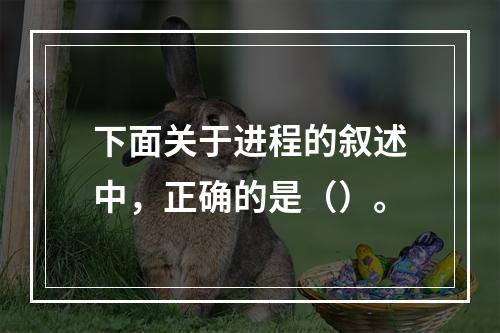 下面关于进程的叙述中，正确的是（）。