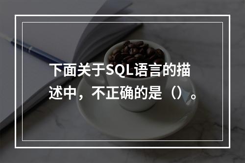 下面关于SQL语言的描述中，不正确的是（）。