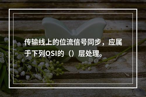 传输线上的位流信号同步，应属于下列OSI的（）层处理。