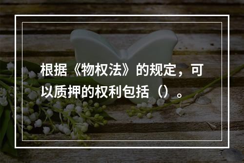 根据《物权法》的规定，可以质押的权利包括（）。