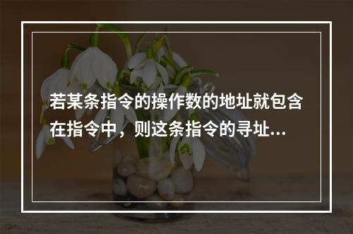 若某条指令的操作数的地址就包含在指令中，则这条指令的寻址方式