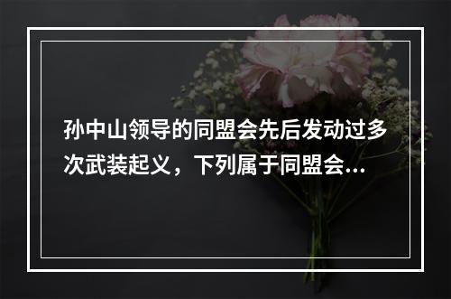 孙中山领导的同盟会先后发动过多次武装起义，下列属于同盟会领导