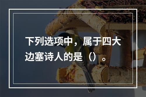 下列选项中，属于四大边塞诗人的是（）。