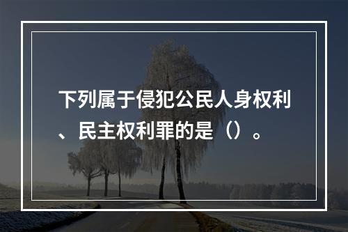 下列属于侵犯公民人身权利、民主权利罪的是（）。