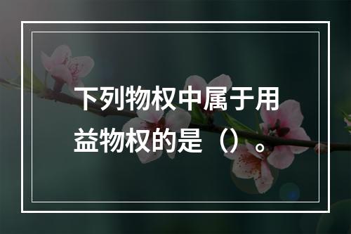 下列物权中属于用益物权的是（）。