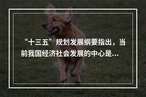 “十三五”规划发展纲要指出，当前我国经济社会发展的中心是（）