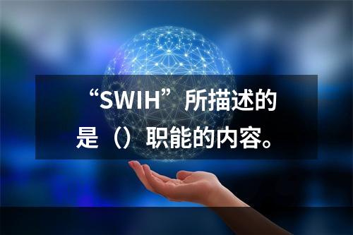 “SWIH”所描述的是（）职能的内容。