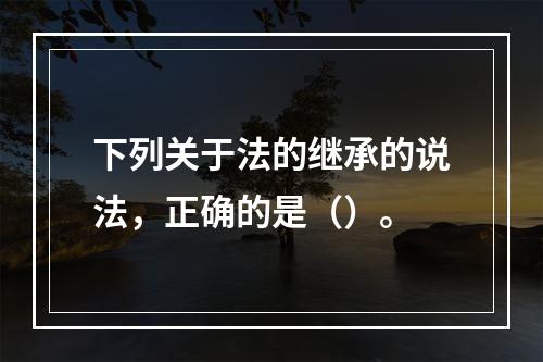 下列关于法的继承的说法，正确的是（）。