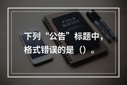 下列“公告”标题中，格式错误的是（）。