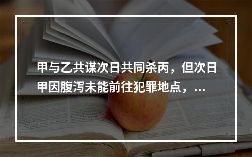 甲与乙共谋次日共同杀丙，但次日甲因腹泻未能前往犯罪地点，乙独