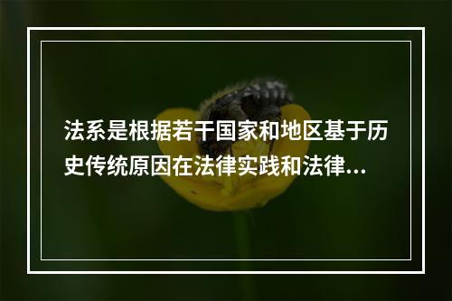 法系是根据若干国家和地区基于历史传统原因在法律实践和法律意识