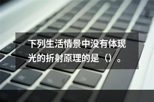 下列生活情景中没有体现光的折射原理的是（）。