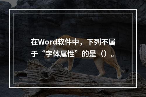 在Word软件中，下列不属于“字体属性”的是（）。