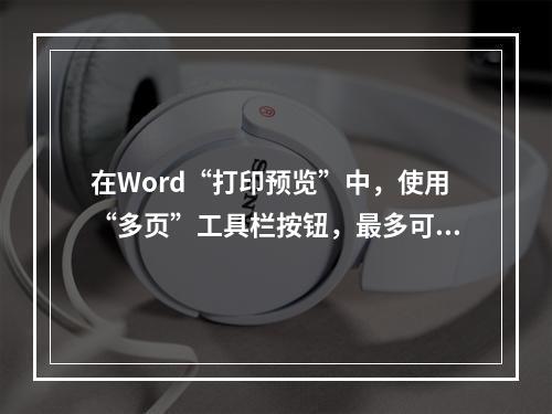 在Word“打印预览”中，使用“多页”工具栏按钮，最多可显示