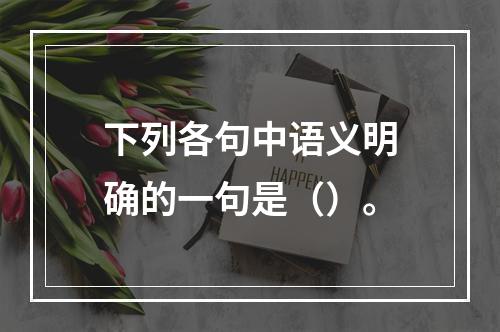 下列各句中语义明确的一句是（）。