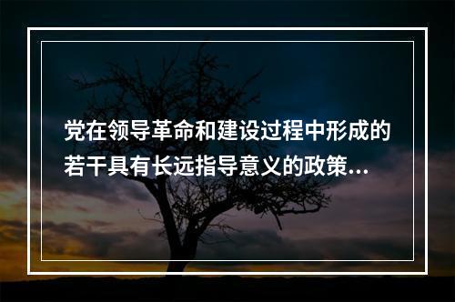 党在领导革命和建设过程中形成的若干具有长远指导意义的政策和策