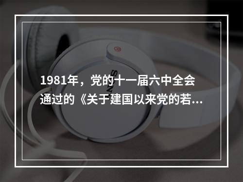 1981年，党的十一届六中全会通过的《关于建国以来党的若干历