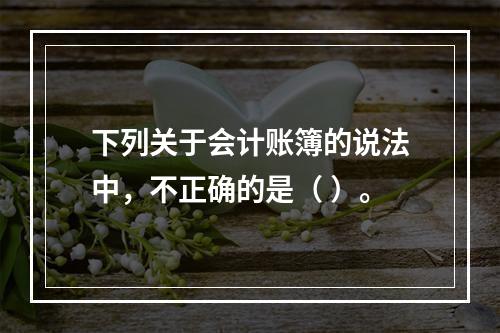 下列关于会计账簿的说法中，不正确的是（ ）。