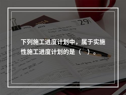 下列施工进度计划中，属于实施性施工进度计划的是（　）。