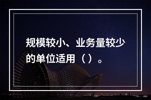 规模较小、业务量较少的单位适用（ ）。