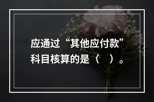 应通过“其他应付款”科目核算的是（　）。