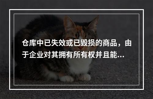 仓库中已失效或已毁损的商品，由于企业对其拥有所有权并且能够实