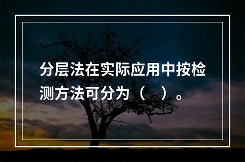 分层法在实际应用中按检测方法可分为（　）。