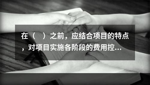 在（　）之前，应结合项目的特点，对项目实施各阶段的费用控制、