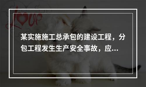 某实施施工总承包的建设工程，分包工程发生生产安全事故，应由（