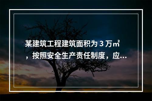 某建筑工程建筑面积为 3 万㎡，按照安全生产责任制度，应配备