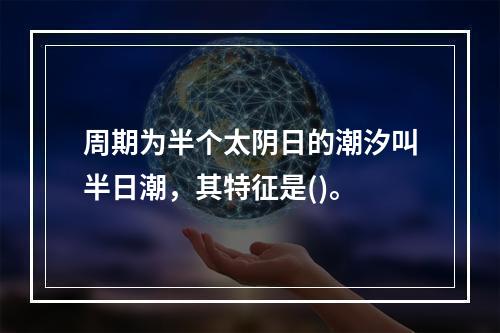 周期为半个太阴日的潮汐叫半日潮，其特征是()。