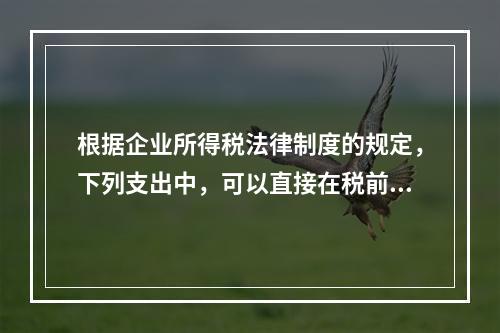 根据企业所得税法律制度的规定，下列支出中，可以直接在税前扣除