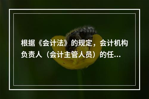 根据《会计法》的规定，会计机构负责人（会计主管人员）的任职资