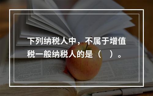 下列纳税人中，不属于增值税一般纳税人的是（　）。