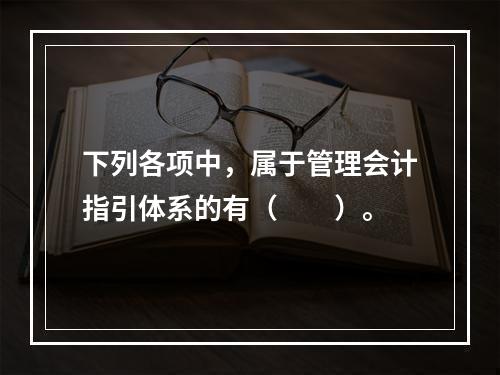 下列各项中，属于管理会计指引体系的有（　　）。