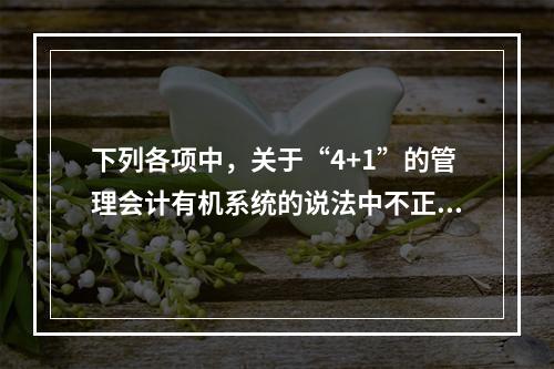 下列各项中，关于“4+1”的管理会计有机系统的说法中不正确的