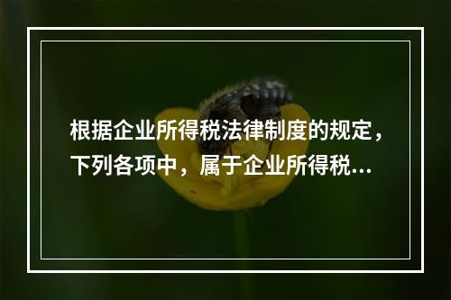 根据企业所得税法律制度的规定，下列各项中，属于企业所得税纳税