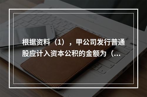 根据资料（1），甲公司发行普通股应计入资本公积的金额为（　）