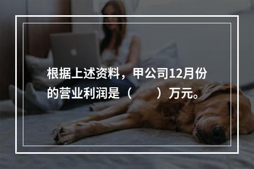 根据上述资料，甲公司12月份的营业利润是（　　）万元。