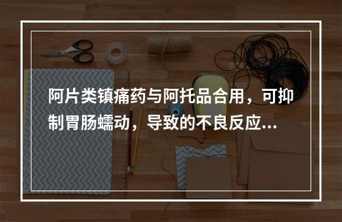 阿片类镇痛药与阿托品合用，可抑制胃肠蠕动，导致的不良反应是