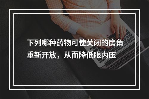 下列哪种药物可使关闭的房角重新开放，从而降低眼内压