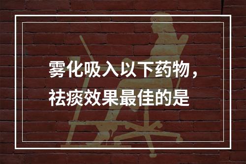 雾化吸入以下药物，祛痰效果最佳的是