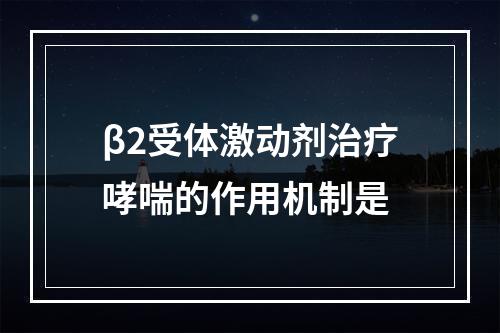 β2受体激动剂治疗哮喘的作用机制是