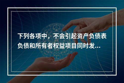 下列各项中，不会引起资产负债表负债和所有者权益项目同时发生变