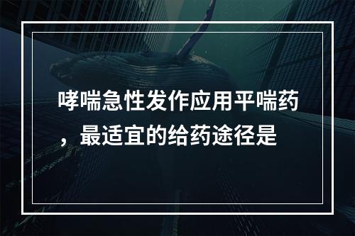 哮喘急性发作应用平喘药，最适宜的给药途径是