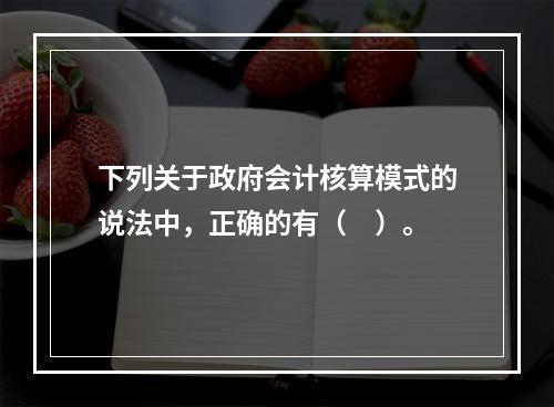 下列关于政府会计核算模式的说法中，正确的有（　）。