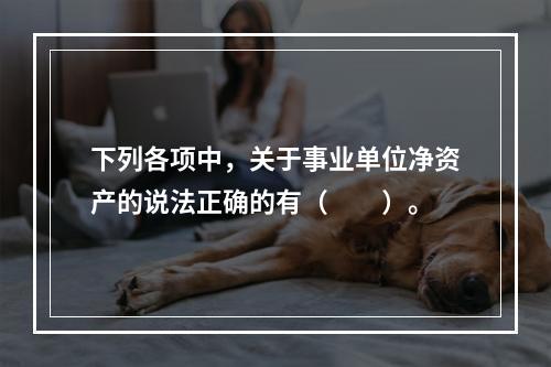 下列各项中，关于事业单位净资产的说法正确的有（　　）。