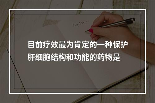 目前疗效最为肯定的一种保护肝细胞结构和功能的药物是