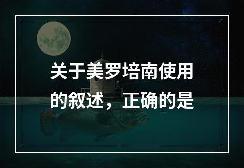 关于美罗培南使用的叙述，正确的是